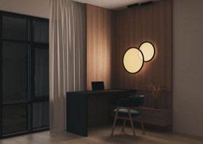 DK6606-BK Подвесной вертикальный светильник Veil со светодиодом H1700 d600 220V 48W 3000-6000K IP20 черный алюминий в Нытве - nytva.mebel24.online | фото 5
