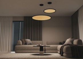 DK6616-BK Подвесной горизонтальный светильник Veil со светодиодом H900 d600 220V 48W 3000-6000K IP20 черный алюминий в Нытве - nytva.mebel24.online | фото 5