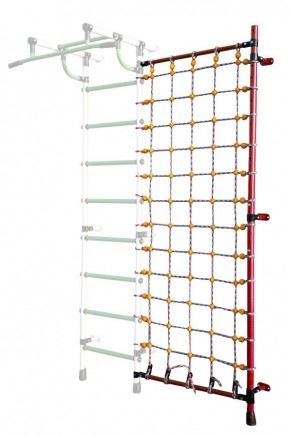 Дополнительная стойка к пристенному ДСК с сеткой для лазания, цв. красный в Нытве - nytva.mebel24.online | фото