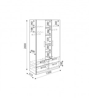 Дуглас (подростковая) М02 Шкаф трехсекционный в Нытве - nytva.mebel24.online | фото 3