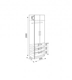 Дуглас (подростковая) М04 Шкаф с ящиками в Нытве - nytva.mebel24.online | фото 3