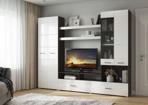Гостиная Альфа МДФ (Венге/Белый глянец) в Нытве - nytva.mebel24.online | фото 4