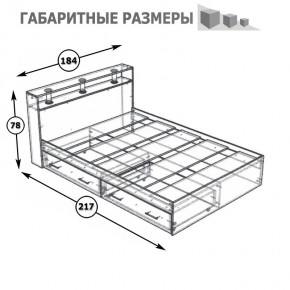 Камелия Кровать с ящиками 1800, цвет венге/дуб лоредо, ШхГхВ 183,5х217х78,2 см., сп.м. 1800х2000 мм., без матраса, основание есть в Нытве - nytva.mebel24.online | фото 6