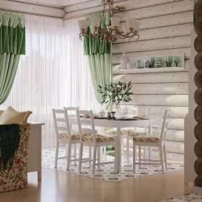 Комлект Вествик обеденный стол и четыре стула, массив сосны, цвет белый в Нытве - nytva.mebel24.online | фото