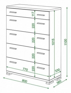 Комод Домино КМ-1 в Нытве - nytva.mebel24.online | фото 3