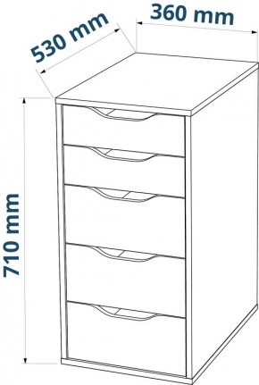 Комод Ингар белый с пятью выдвижными ящиками в Нытве - nytva.mebel24.online | фото 3