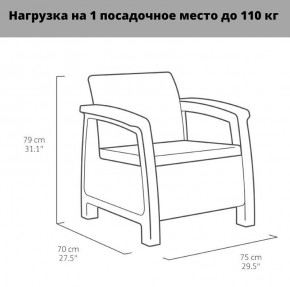 Комплект мебели Корфу Рест (Corfu Rest - without table) коричневый в Нытве - nytva.mebel24.online | фото 3