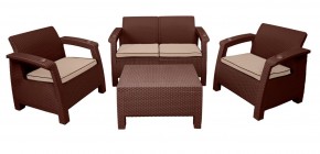 Комплект уличной мебели Yalta Premium Terrace Set (Ялта) шоколадый (+подушки под спину) в Нытве - nytva.mebel24.online | фото 1