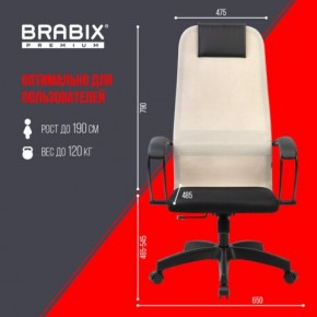 Кресло BRABIX PREMIUM "Ultimate EX-800" пластик, плотная двойная сетка Х2, черное/бежевое, 532916 в Нытве - nytva.mebel24.online | фото 6