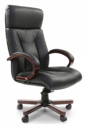 Кресло для руководителя Chairman 421 черный/орех темный, черный в Нытве - nytva.mebel24.online | фото 1