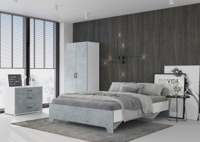 Кровать 1,6 VICTOR + основание (Белый-Бетон) в Нытве - nytva.mebel24.online | фото 4