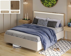 Кровать (Бело-серый U775 ST9/Дуб Галифакс Табак) 1400 в Нытве - nytva.mebel24.online | фото