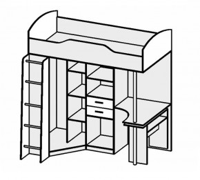 Кровать-чердак Бриз-1 УНИ (Белый глянец/Бетон светлый) в Нытве - nytva.mebel24.online | фото 2