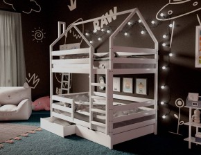 Кровать-домик двухъярусная 80*160 Белый в Нытве - nytva.mebel24.online | фото