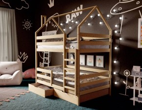 Кровать-домик двухъярусная 80*160 без покраски в Нытве - nytva.mebel24.online | фото