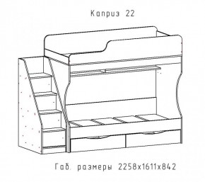 КАПРИЗ-22 Кровать двухъярусная 800 настил ЛДСП в Нытве - nytva.mebel24.online | фото 2