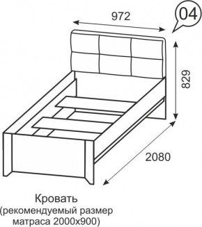 Кровать одинарная 900 Твист 04 в Нытве - nytva.mebel24.online | фото 2