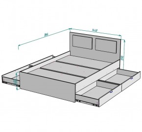 Кровать Ольга L35 (1400) 4 ящика в Нытве - nytva.mebel24.online | фото 2