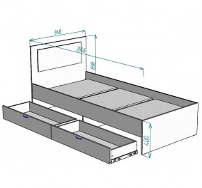 Кровать Ольга L48 (900) 2 ящика в Нытве - nytva.mebel24.online | фото 2