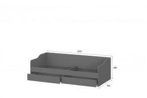 Кровать КР 2 + основание ДСП Лайт (универсальная) Графит в Нытве - nytva.mebel24.online | фото 2