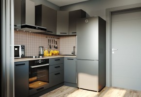 Кухня угловая Антрацит 2200х1000 (Стол. 38мм) в Нытве - nytva.mebel24.online | фото 1