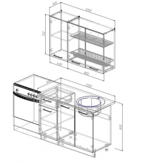 Кухонный гарнитур Антрацит 1200 (Стол. 38мм) в Нытве - nytva.mebel24.online | фото 2