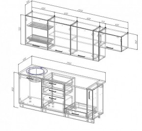 Кухонный гарнитур Антрацит 2550 (Стол. 38мм) в Нытве - nytva.mebel24.online | фото 3