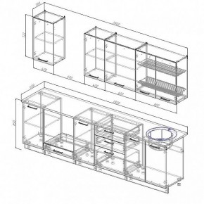Кухонный гарнитур Антрацит 2800 (Стол. 38мм) в Нытве - nytva.mebel24.online | фото 3