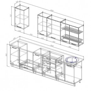 Кухонный гарнитур Дели 2800 (Стол. 38мм) в Нытве - nytva.mebel24.online | фото 2