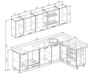 Кухонный гарнитур угловой Антрацит 2600х1600 (Стол. 38мм) в Нытве - nytva.mebel24.online | фото 2