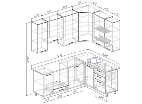 Кухонный гарнитур угловой Графика 2200х1600 (Стол. 26мм) в Нытве - nytva.mebel24.online | фото 2