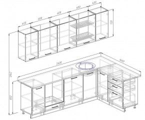 Кухонный гарнитур угловой Графика 2600х1600 (Стол. 26мм) в Нытве - nytva.mebel24.online | фото 2