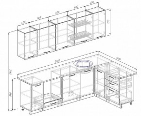 Кухонный гарнитур угловой Графика 2600х1600 (Стол. 38мм) в Нытве - nytva.mebel24.online | фото 2