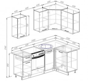 Кухонный гарнитур угловой Капри 2000х1200 (Стол. 38мм) в Нытве - nytva.mebel24.online | фото 2