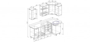 Кухонный гарнитур угловой Капри 2200х1000 (Стол. 26мм) в Нытве - nytva.mebel24.online | фото 2