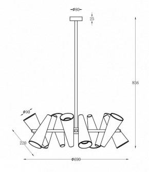 Люстра на штанге Maytoni Giro MOD095PL-10BS в Нытве - nytva.mebel24.online | фото 2