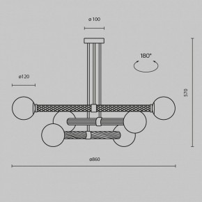 Люстра на штанге Maytoni Teatro MOD287PL-06BS в Нытве - nytva.mebel24.online | фото 3