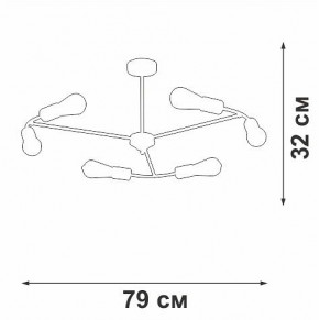 Люстра на штанге Vitaluce V3025 V3025-1/6PL в Нытве - nytva.mebel24.online | фото 2