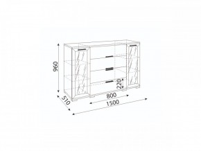 Мармарис (гостиная) М11 Комод-витрина в Нытве - nytva.mebel24.online | фото 2