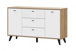 МИЛАН Комод 3 ящика двухстворчатый (Белый Матовый) в Нытве - nytva.mebel24.online | фото