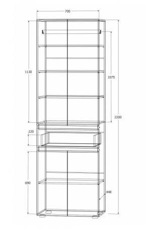 Модульная система Лиана (Дуб Крафт Белый/Дуб Крафт Золотой) в Нытве - nytva.mebel24.online | фото 8