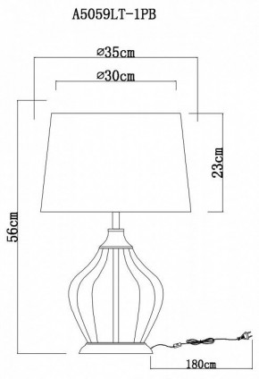 Настольная лампа декоративная Arte Lamp Baymont A5059LT-1PB в Нытве - nytva.mebel24.online | фото 3