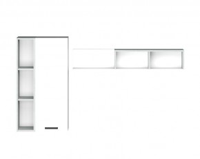 Навесные модули Эльза (Бетонный Камень/Белый) в Нытве - nytva.mebel24.online | фото 3