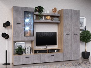 Нэнси New Центральная секция (ЛДСП) Бетон светлый/Сонома в Нытве - nytva.mebel24.online | фото 2