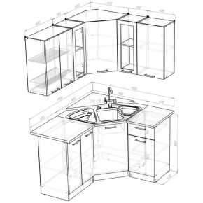 ОЛЬГА Кухонный гарнитур Оптима 2 (1500*1300 мм) в Нытве - nytva.mebel24.online | фото 2