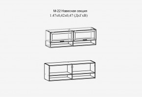 Париж №22 Навесная секция (ясень шимо свет/силк-тирамису) в Нытве - nytva.mebel24.online | фото 2