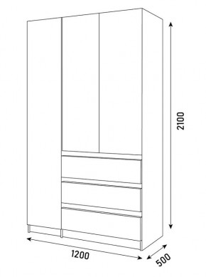 ПАРУС Шкаф 3-х ств. 1200 в Нытве - nytva.mebel24.online | фото 3