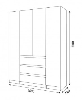 ПАРУС Шкаф 4-х ств. 1600 в Нытве - nytva.mebel24.online | фото 3