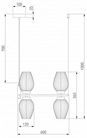 Подвесная люстра Eurosvet Alva 30183/4 латунь в Нытве - nytva.mebel24.online | фото 4