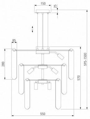 Подвесная люстра Eurosvet Claire 60171 золото в Нытве - nytva.mebel24.online | фото 5